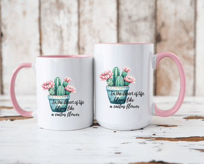 Cactus Mug, Beautiful Watercolor Cactus, Motivational Quote &amp; Cactus Pun, Prickly Pear Cactus, Coffee Lover Gift, Plant Lover Gift