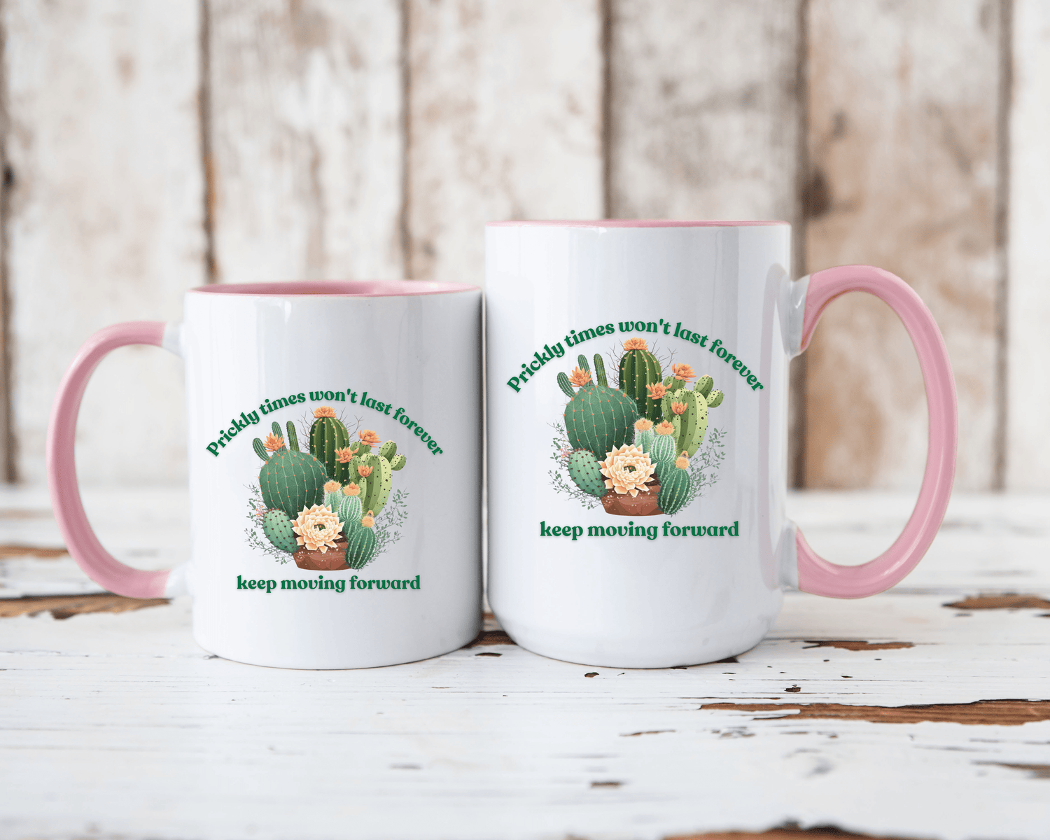 Cactus Mug, Beautiful Cactus Print, Motivational Quote &amp; Cactus Pun, Prickly Pear Cactus, Coffee Lover Gift, Plant Lover Gift